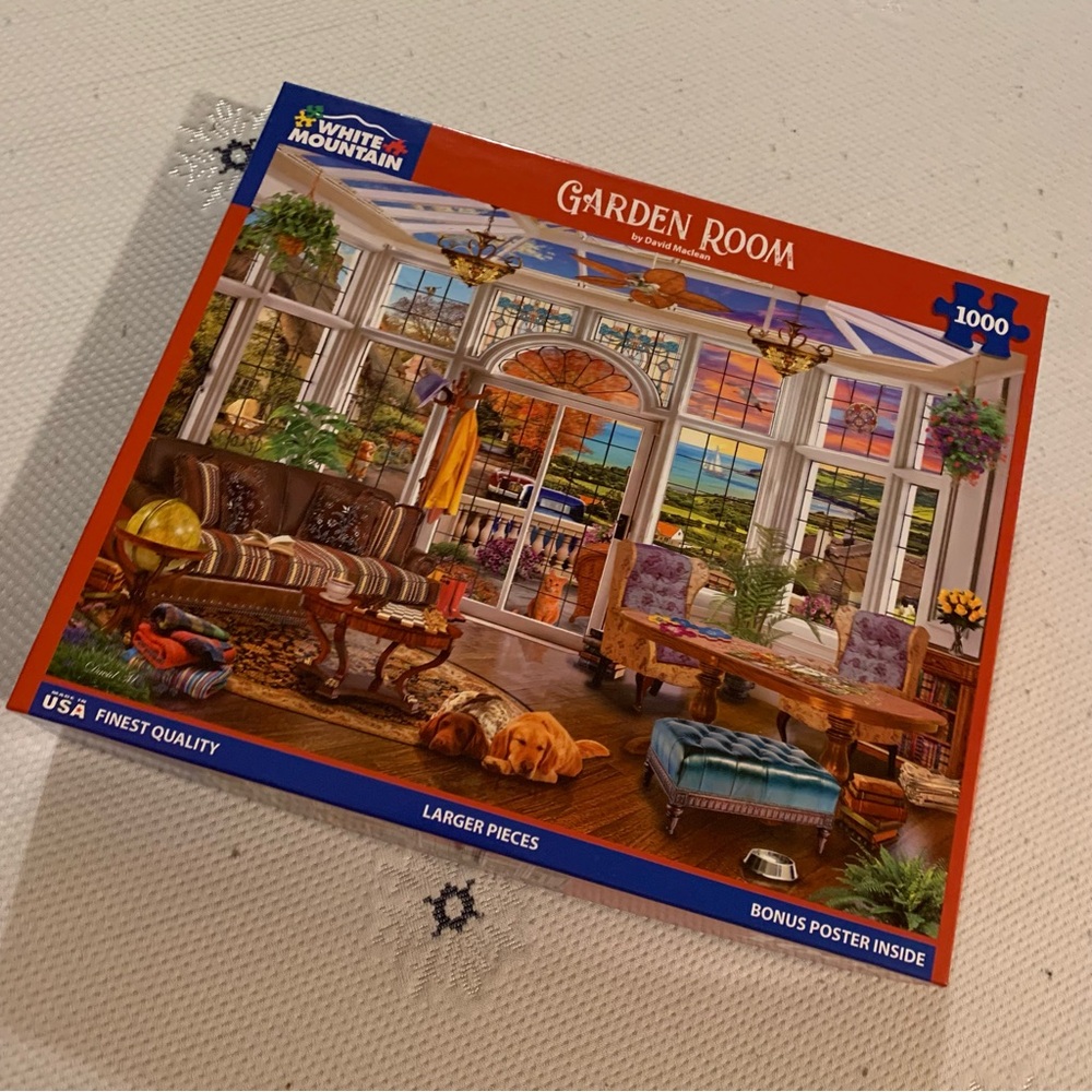 Garden room white mountain 1,000 piece puzzle